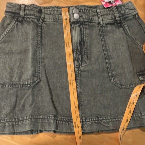 #2380 NWT ROXY Grn Cotton Jean Mini - Picture 8 of 10